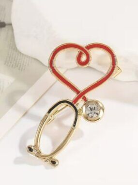 1pc Nurse Stethoscope Brooch Pin